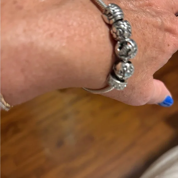 Pandora Silver Charm Bracelet with Blue Accents - Picture 4 of 6